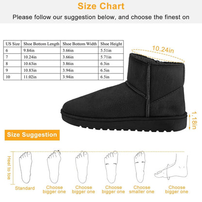 Women Suede Mid-Calf Snow Boot with Anti-slip Rubber Base DailySale