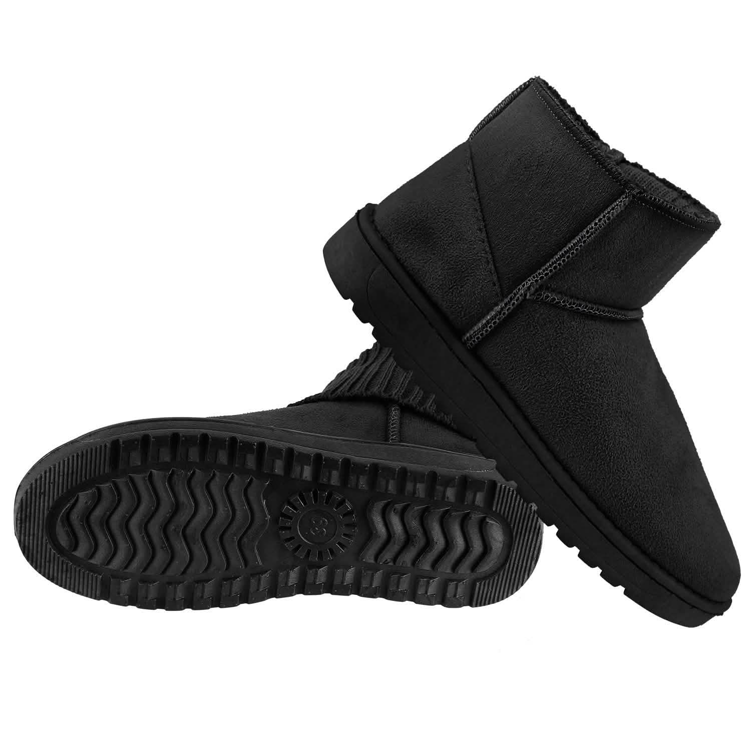 Women Suede Mid-Calf Snow Boot with Anti-slip Rubber Base DailySale