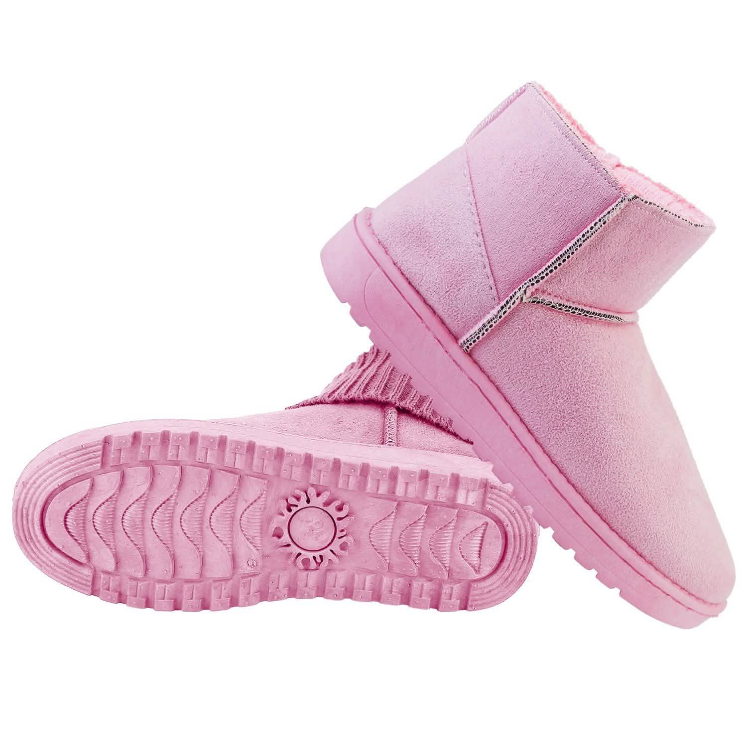 Women Suede Mid-Calf Snow Boot with Anti-slip Rubber Base DailySale