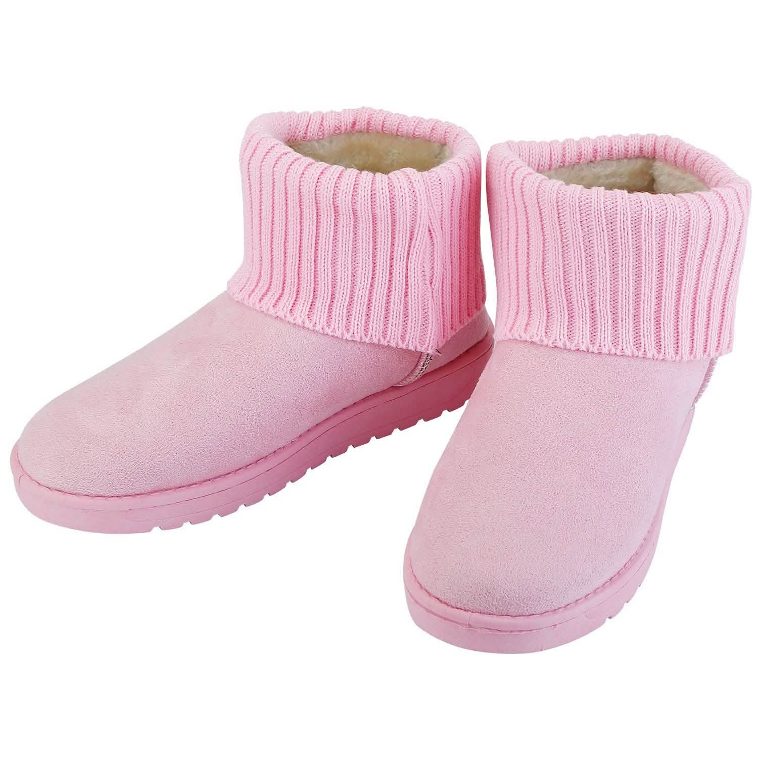 Women Suede Mid-Calf Snow Boot with Anti-slip Rubber Base DailySale