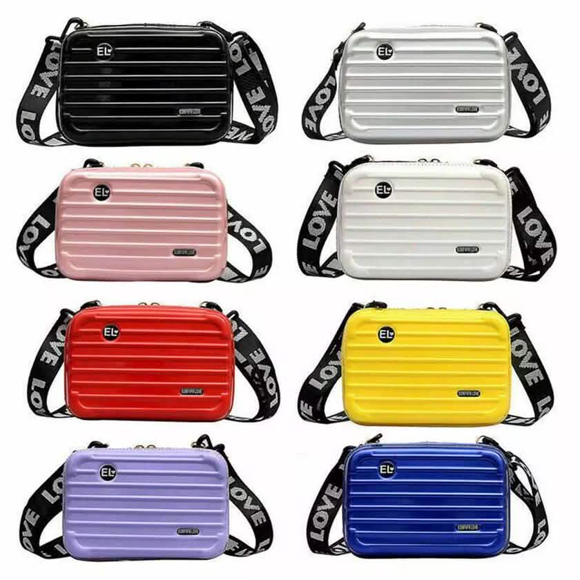 Women Suitcase Box Shape Crossbody Shoulder Bag Letter Band Travel Carrying DailySale