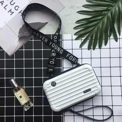 Women Suitcase Box Shape Crossbody Shoulder Bag Letter Band Travel Carrying DailySale