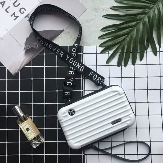 Women Suitcase Box Shape Crossbody Shoulder Bag Letter Band Travel Carrying DailySale