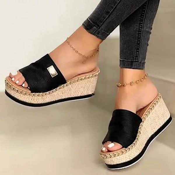 Women Wedge Slippers Platform Flip Flops Soft Comfortable New Casual Outdoor Beach Sandals DailySale