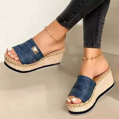 Women Wedge Slippers Platform Flip Flops Soft Comfortable New Casual Outdoor Beach Sandals DailySale