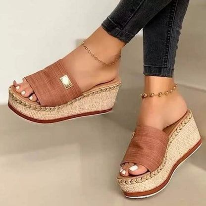 Women Wedge Slippers Platform Flip Flops Soft Comfortable New Casual Outdoor Beach Sandals DailySale