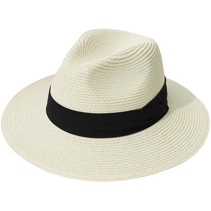 Women Wide Brim Straw Panama Roll up Hat DailySale