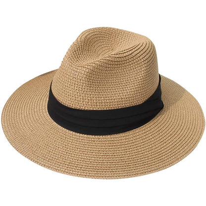 Women Wide Brim Straw Panama Roll up Hat DailySale