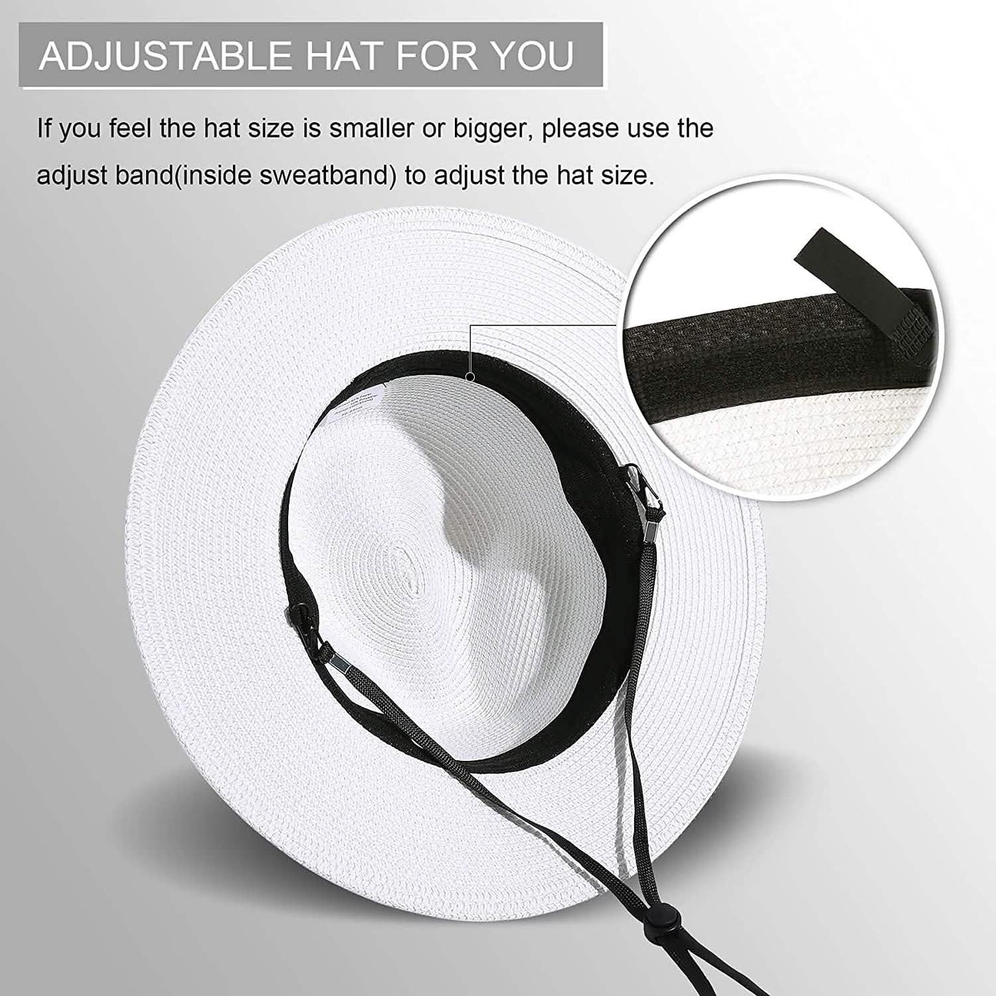 Women Wide Brim Straw Panama Roll up Hat DailySale