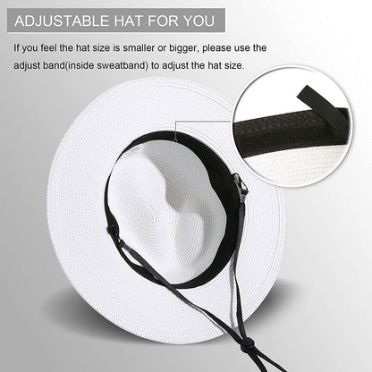 Women Wide Brim Straw Panama Roll up Hat DailySale
