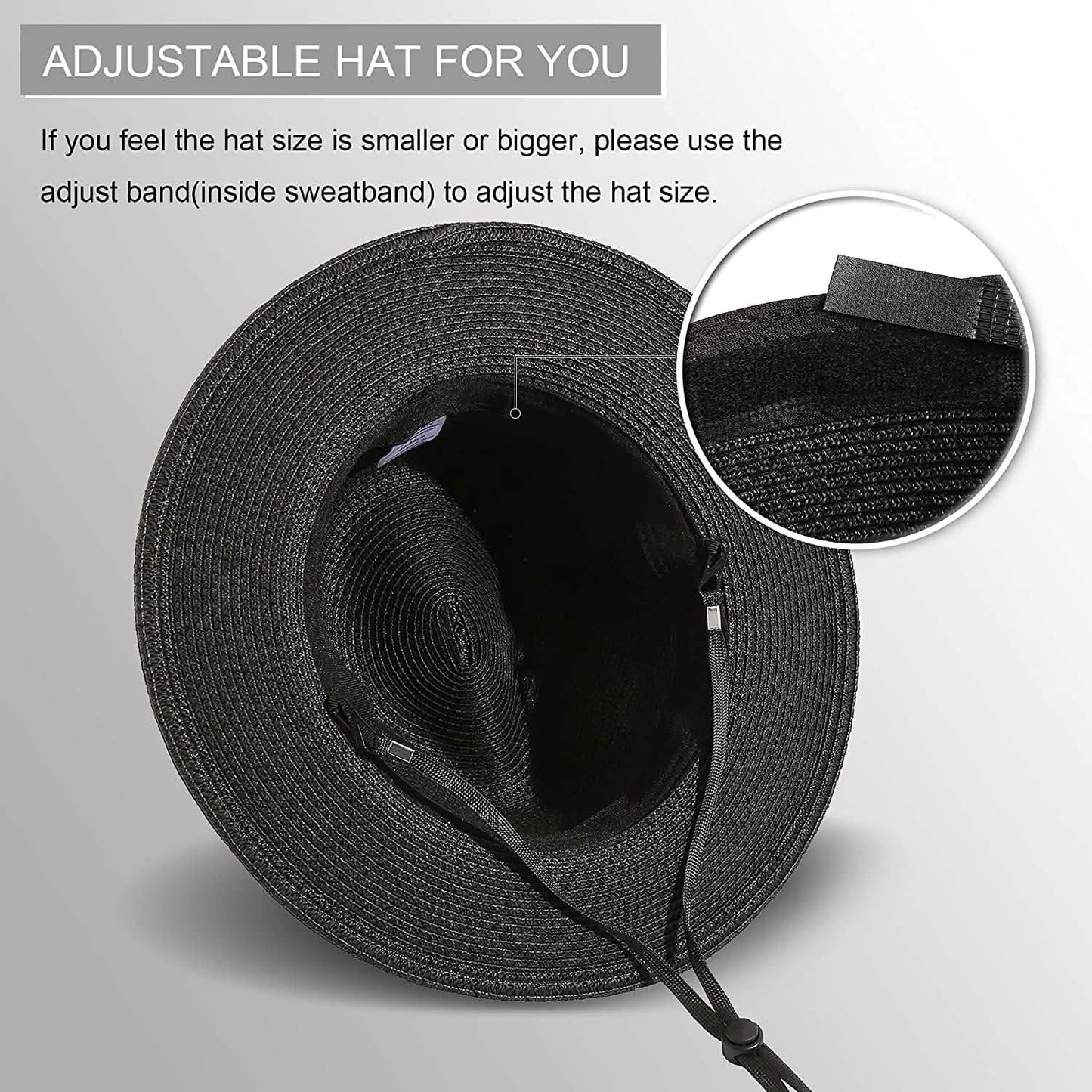 Women Wide Brim Straw Panama Roll up Hat DailySale