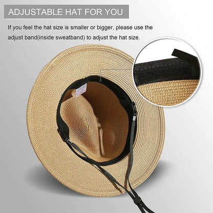 Women Wide Brim Straw Panama Roll up Hat DailySale