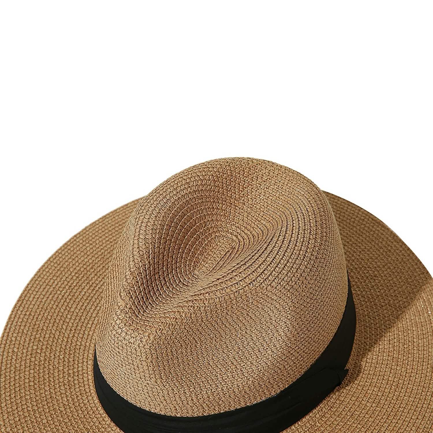 Women Wide Brim Straw Panama Roll up Hat DailySale