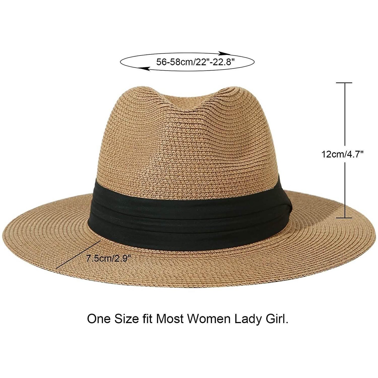 Women Wide Brim Straw Panama Roll up Hat DailySale