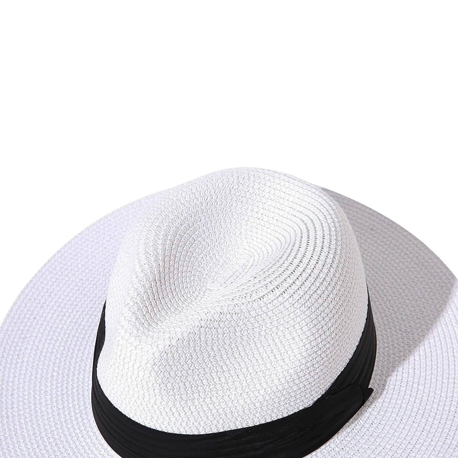 Women Wide Brim Straw Panama Roll up Hat DailySale
