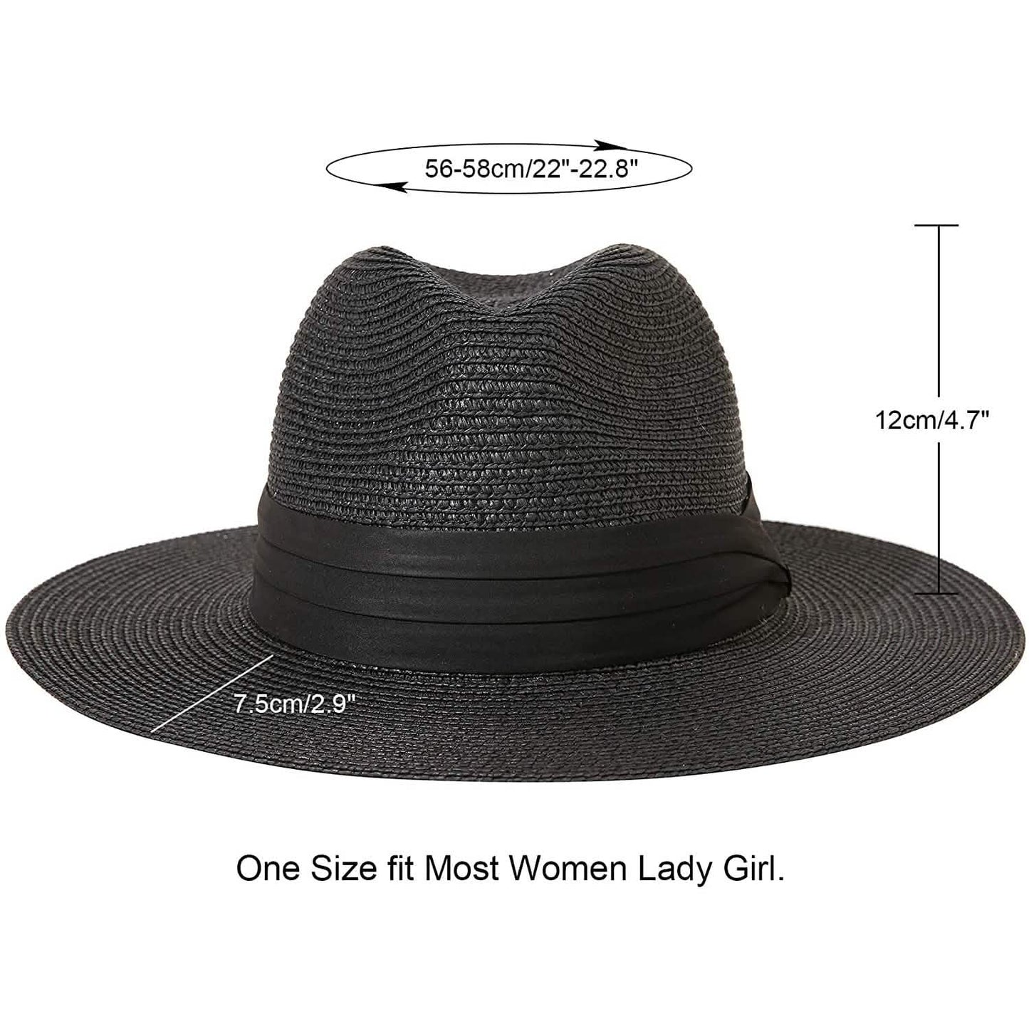 Women Wide Brim Straw Panama Roll up Hat DailySale