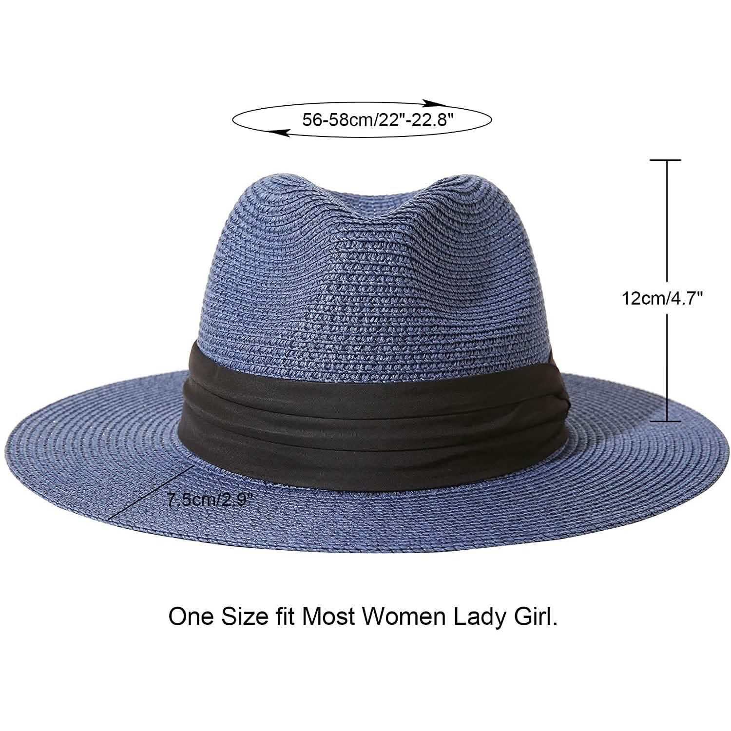 Women Wide Brim Straw Panama Roll up Hat DailySale