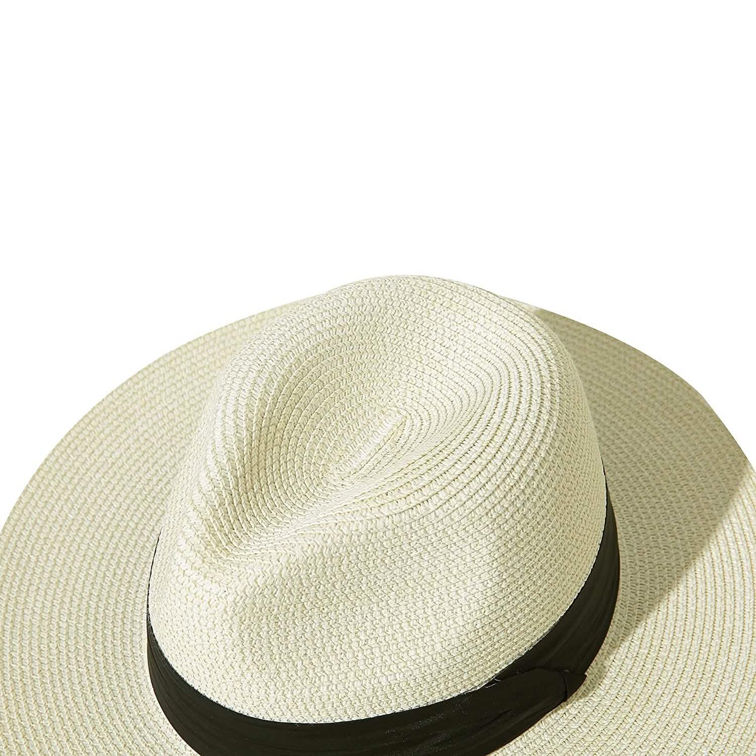 Women Wide Brim Straw Panama Roll up Hat DailySale