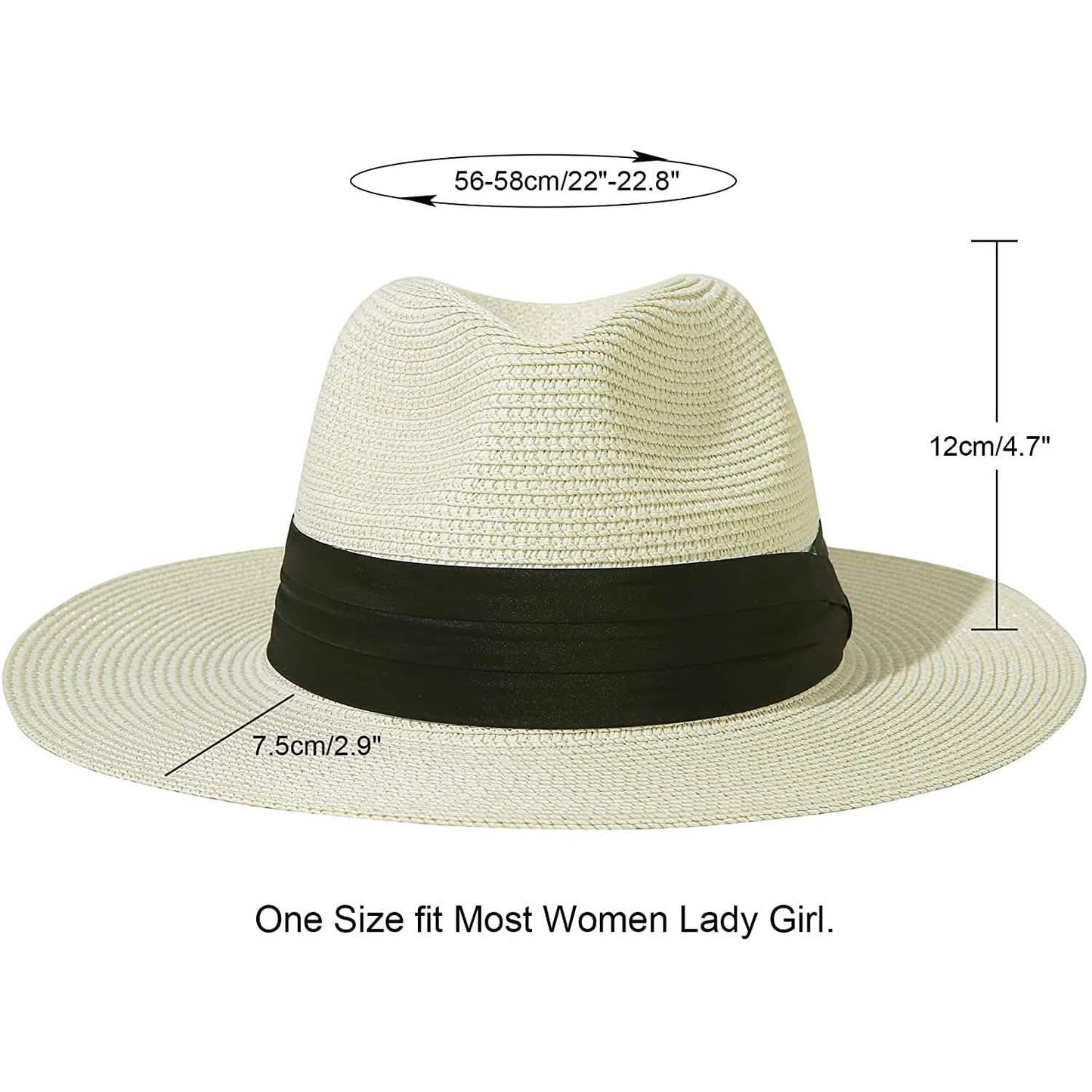 Women Wide Brim Straw Panama Roll up Hat DailySale