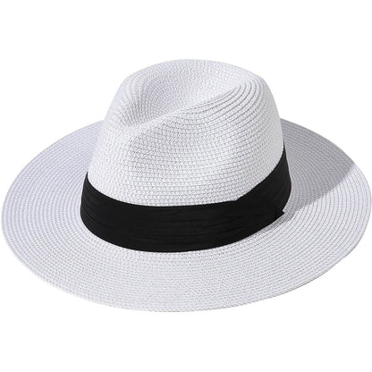 Women Wide Brim Straw Panama Roll up Hat DailySale