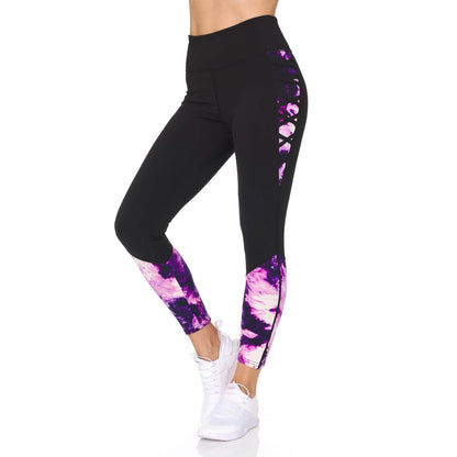 Women's 7/8 Highwaist Marble Leggings with Lattice Detail DailySale