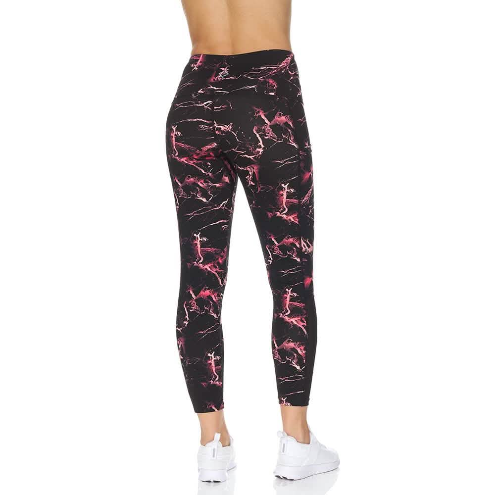 Women's 7/8 Highwaist Marble Leggings with Sheer Mesh Panel and Pockets DailySale