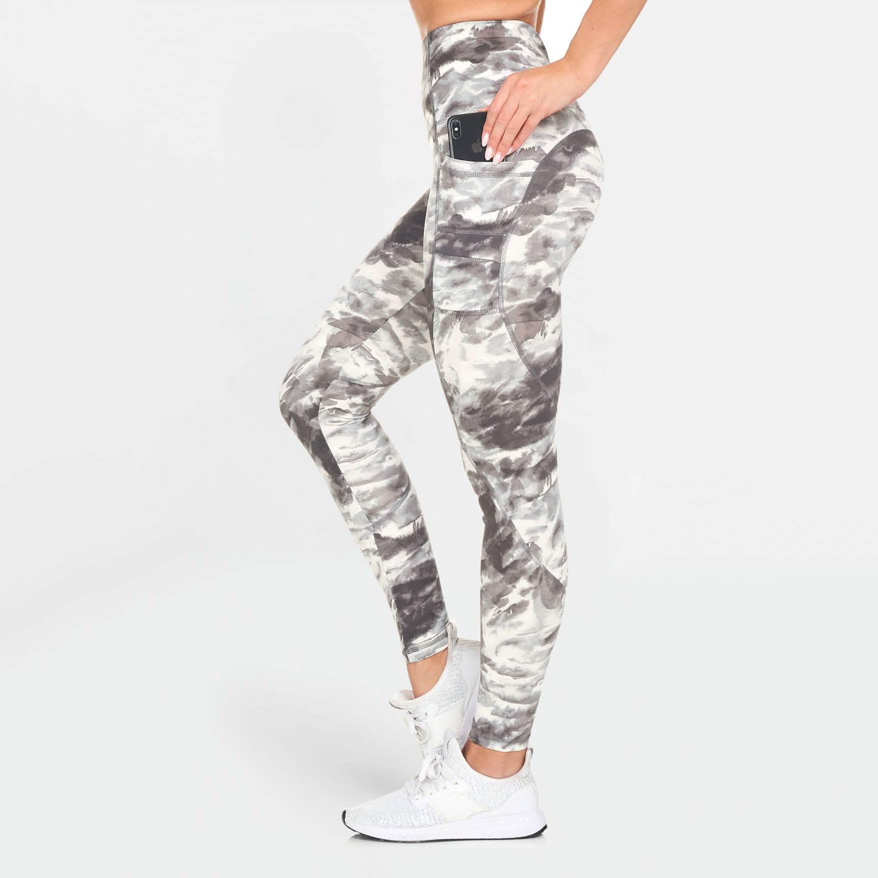 Women's Active High Rise Printed Leggings with Pockets DailySale