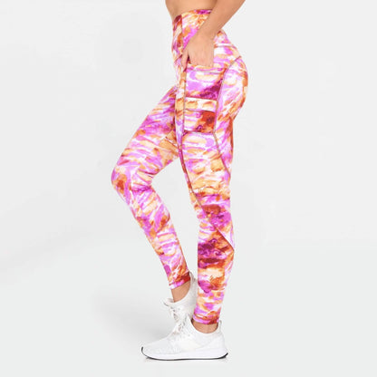 Women's Active High Rise Printed Leggings with Pockets DailySale