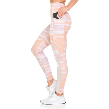 Women's Active High Rise Printed Leggings With Pockets DailySale