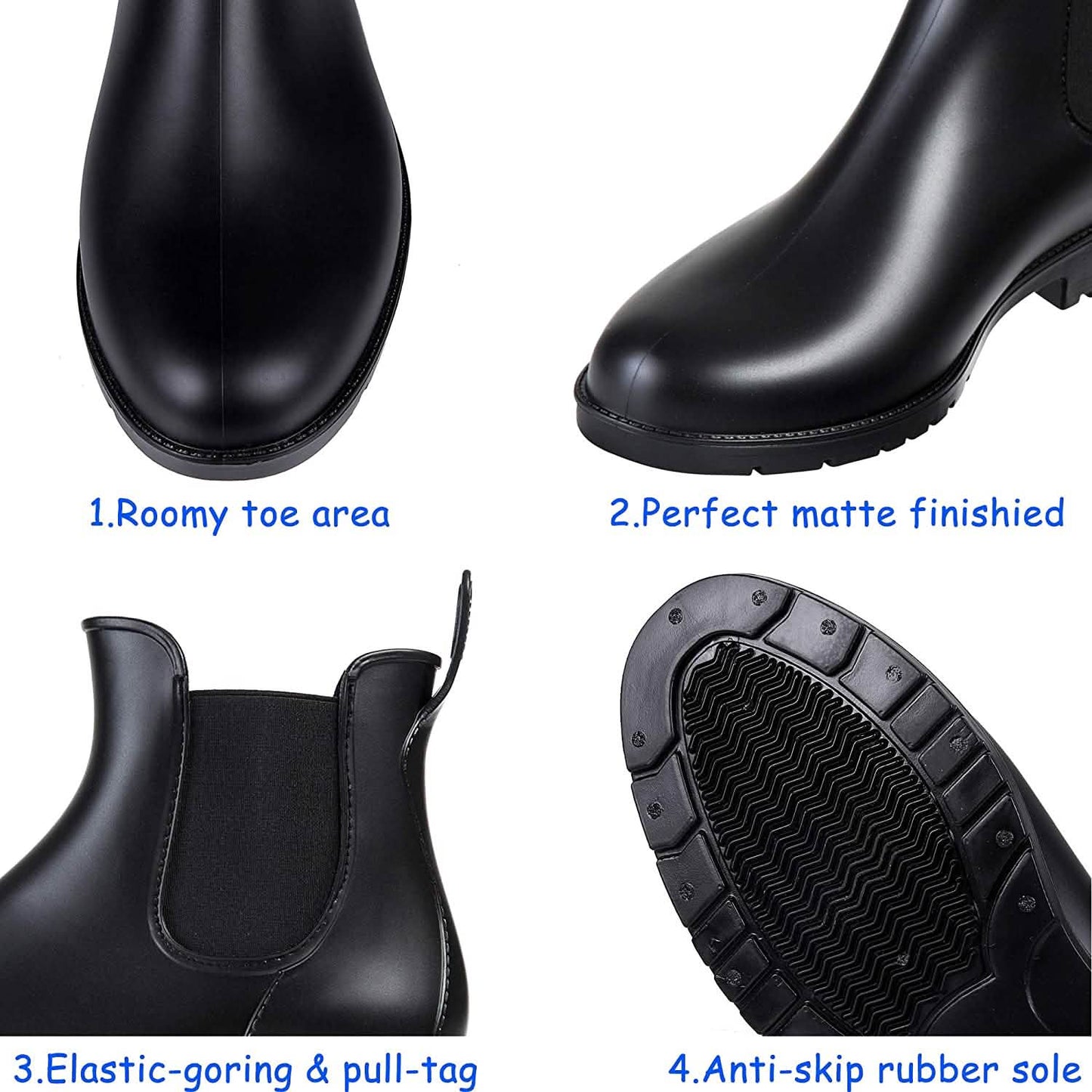 Women's Ankle Rain Boots Waterproof Chelsea Boots DailySale