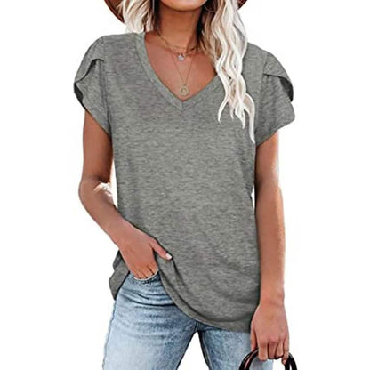 Women's Athleisure T-Shirt V-Neck Top DailySale
