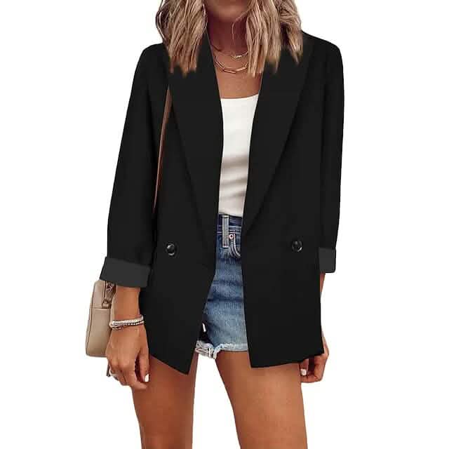 Women's Basic Double Breasted Solid Colored Blazer DailySale
