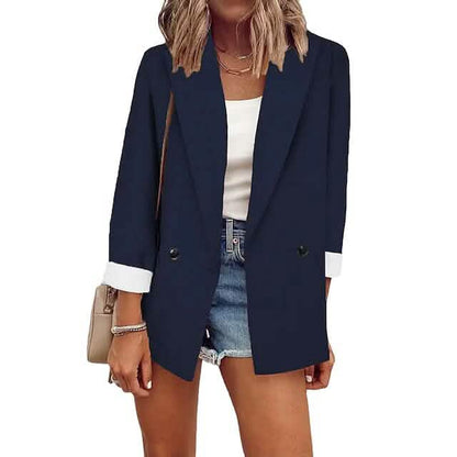 Women's Basic Double Breasted Solid Colored Blazer DailySale