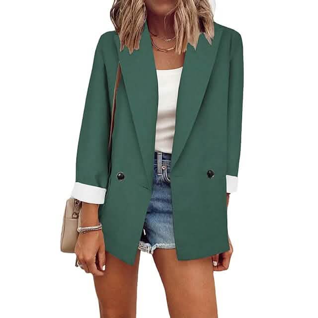 Women's Basic Double Breasted Solid Colored Blazer DailySale