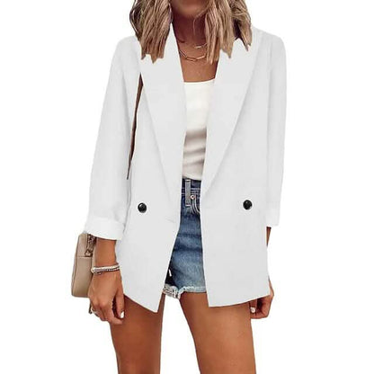 Women's Basic Double Breasted Solid Colored Blazer DailySale