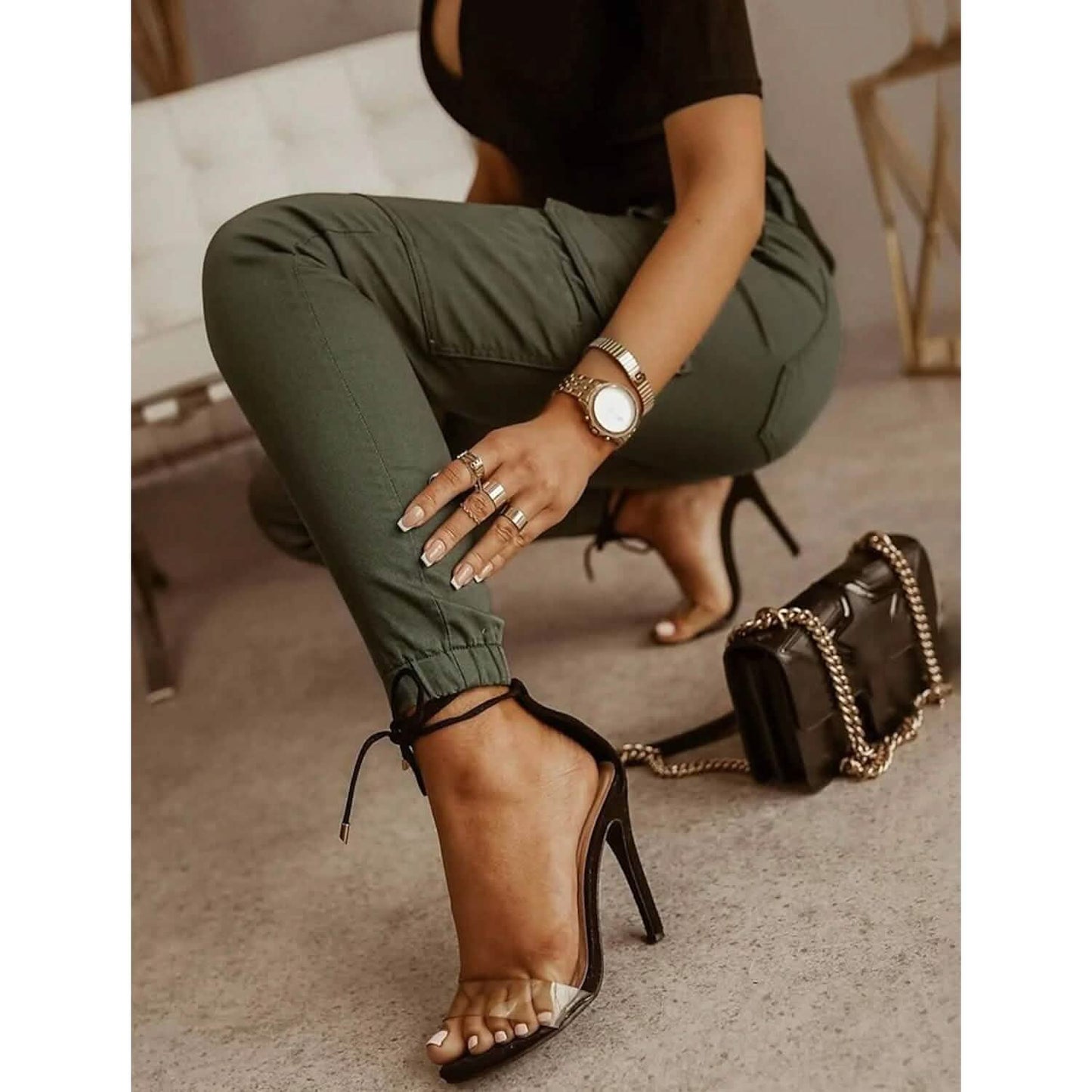 Women's Basic Essential Casual Sporty Tactical Cargo Trousers DailySale