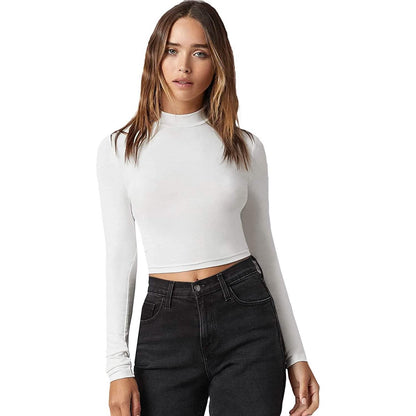 Women's Basic Mock Neck Long Sleeve Top DailySale