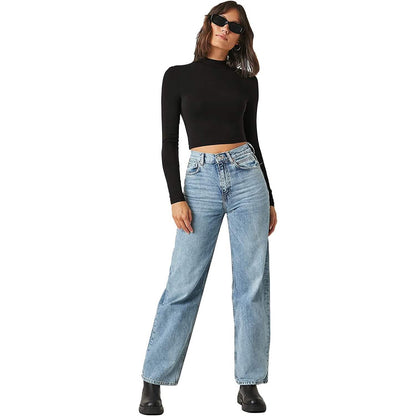 Women's Basic Mock Neck Long Sleeve Top DailySale