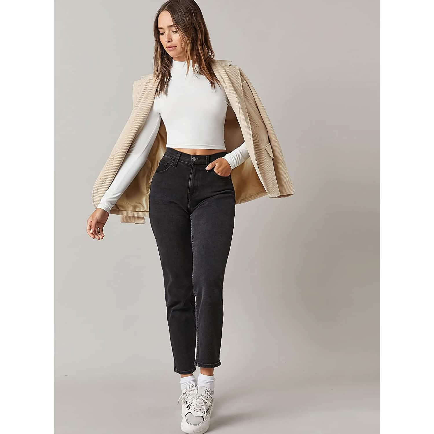 Women's Basic Mock Neck Long Sleeve Top DailySale