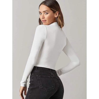 Women's Basic Mock Neck Long Sleeve Top DailySale