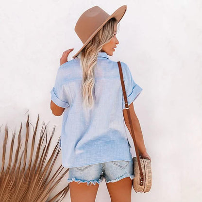 Women's Basic Solid Color Top Shirt DailySale