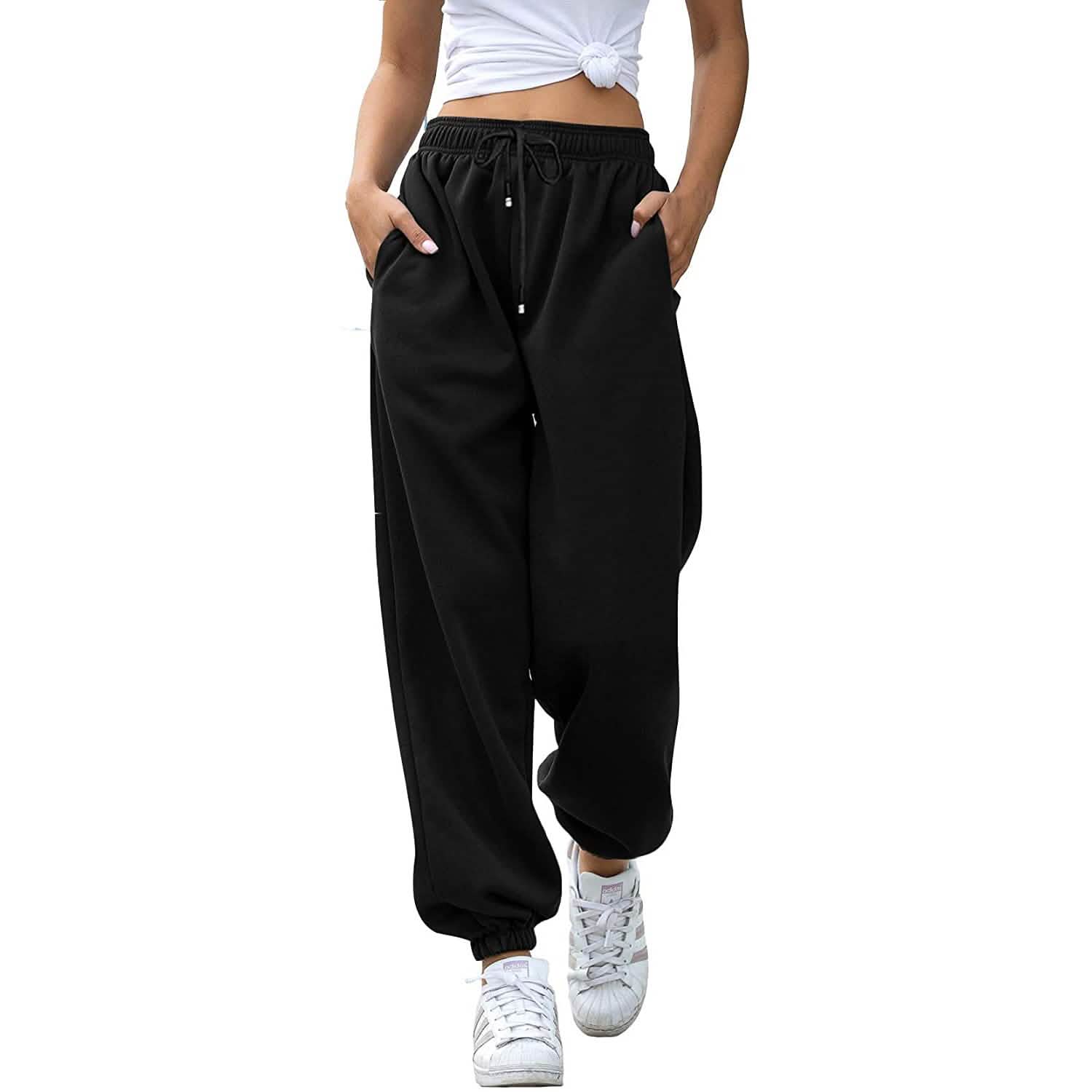 Womens Belted Sweatpants with Pockets DailySale