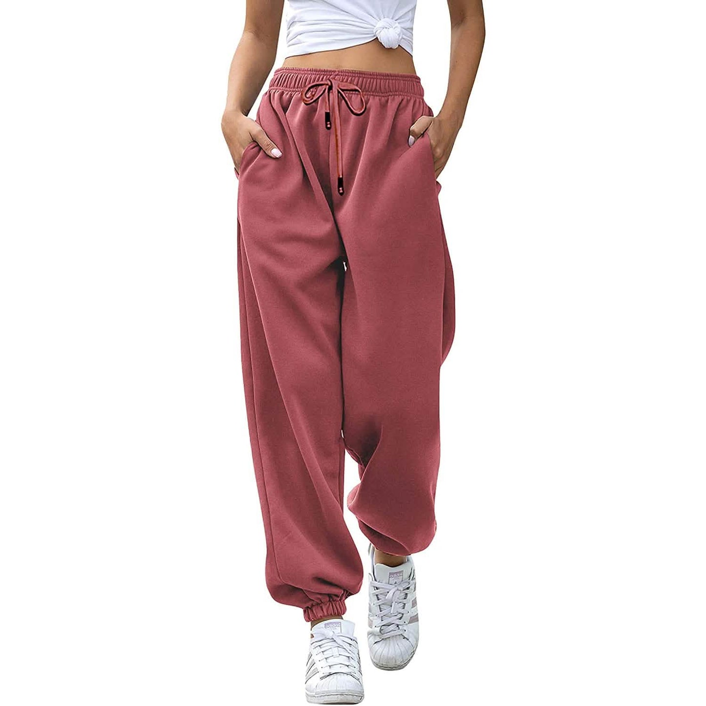 Womens Belted Sweatpants with Pockets DailySale
