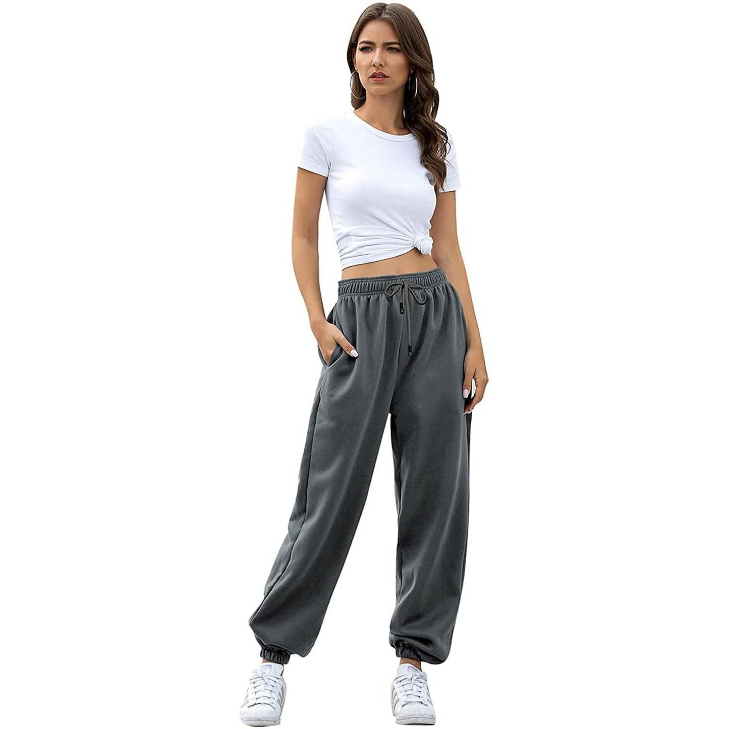 Womens Belted Sweatpants with Pockets DailySale