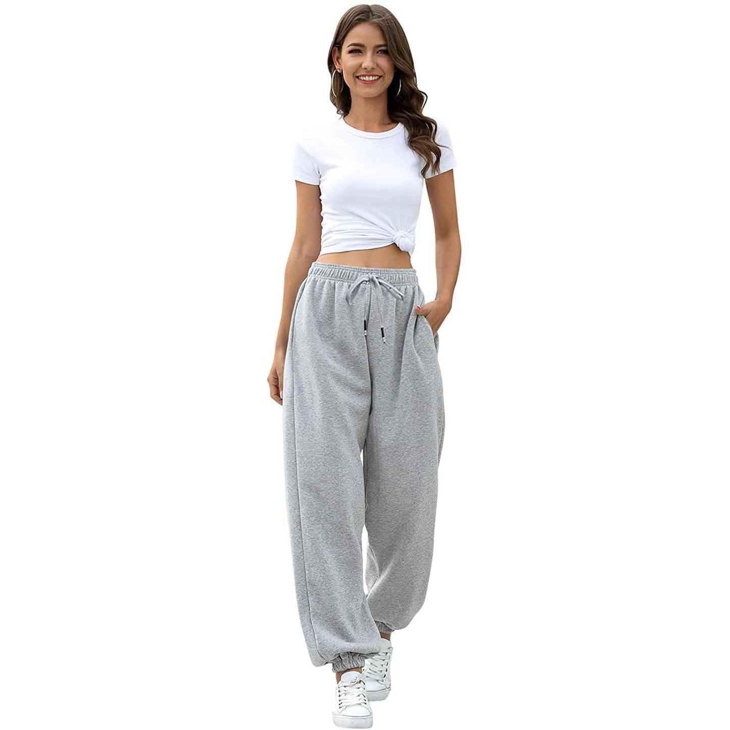 Womens Belted Sweatpants with Pockets DailySale