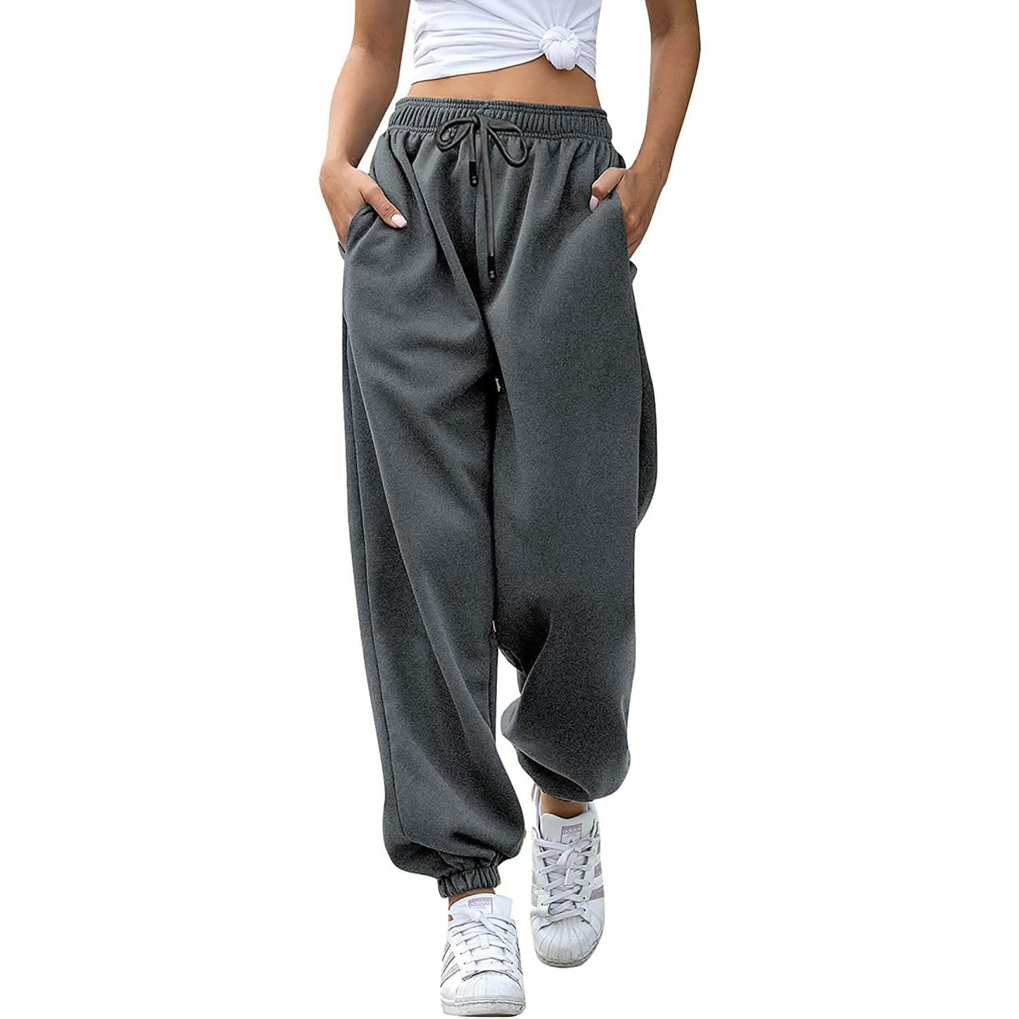 Womens Belted Sweatpants with Pockets DailySale