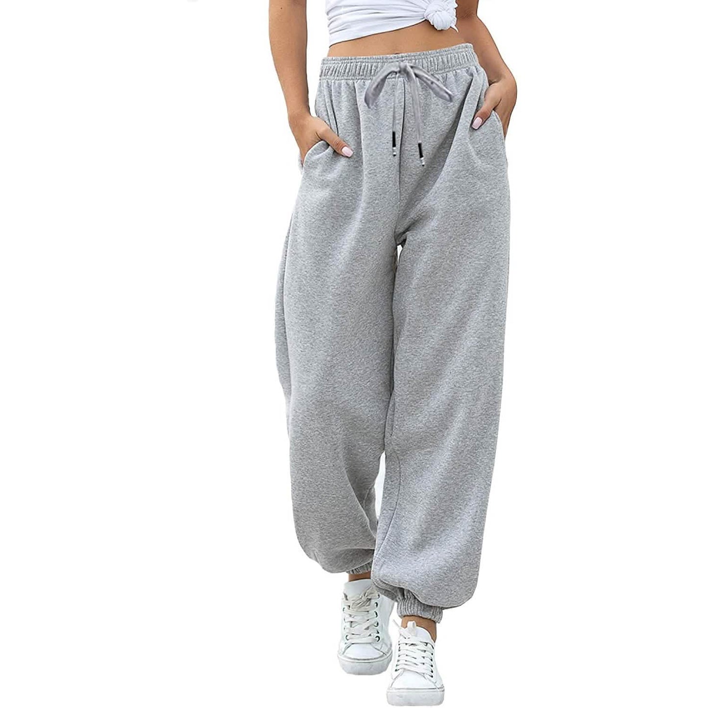Womens Belted Sweatpants with Pockets DailySale