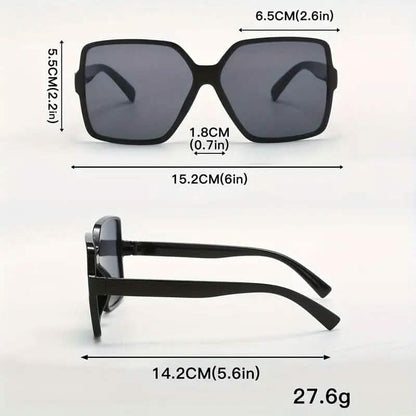 Women's Black Oversized PC Frame Glasses DailySale