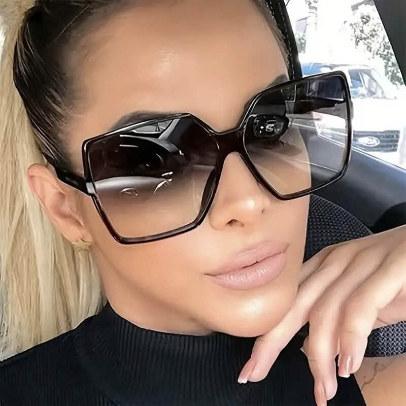 Women's Black Oversized PC Frame Glasses DailySale