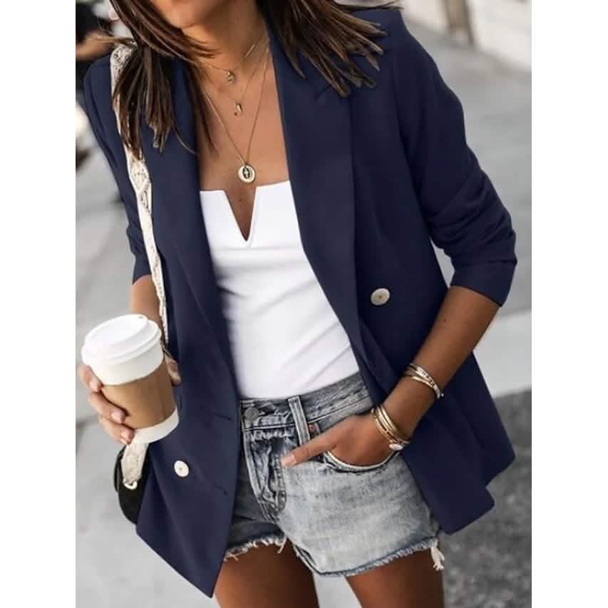 Women's Blazer Solid Color Classic Style DailySale